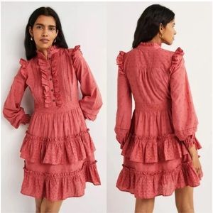 Boden Broderie Anglaise Ruffle Eyelet Shirt Dress size 6R